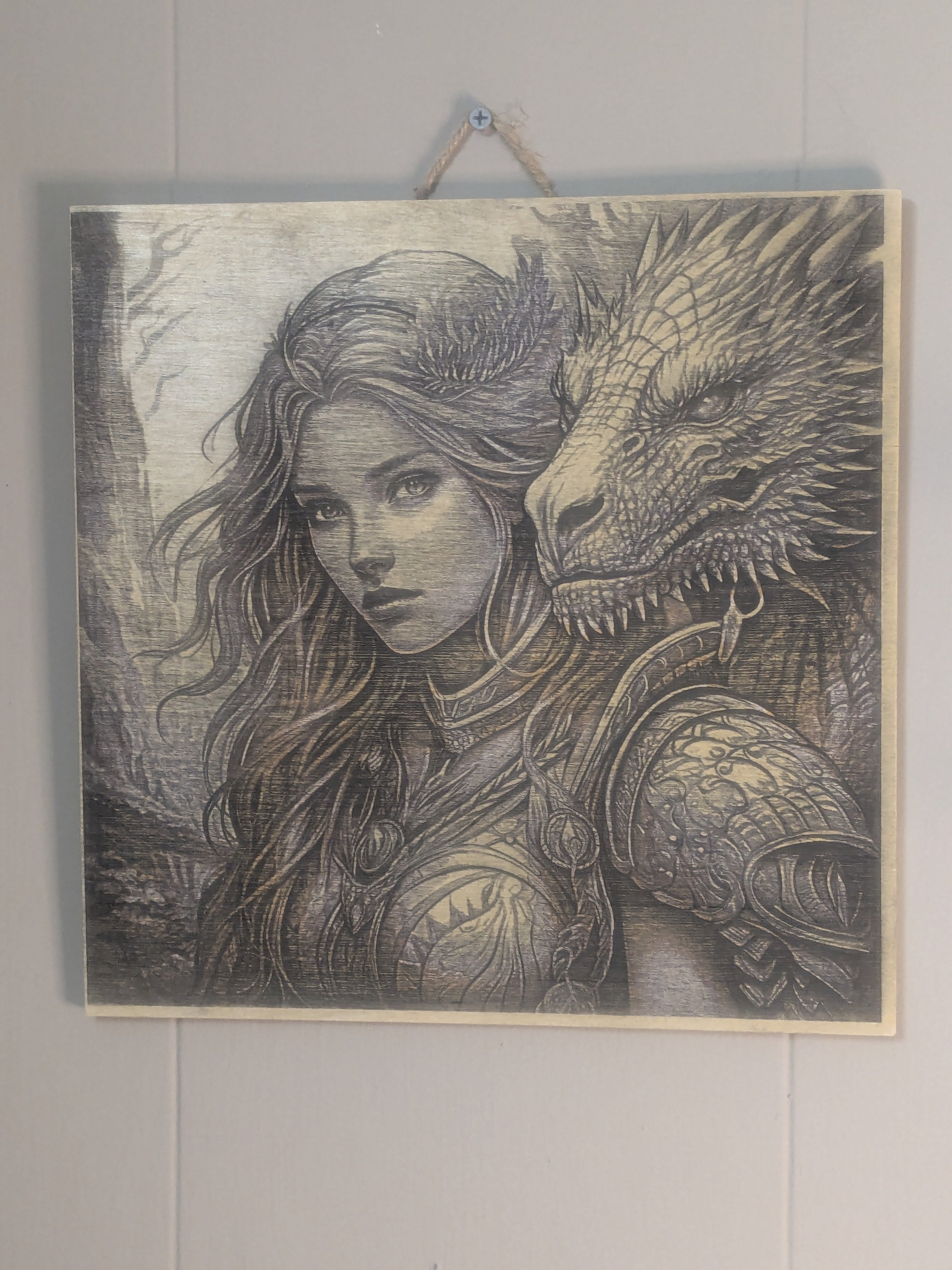 The Wyrm-Whisperer – Hand-Burned Fantasy Portrait Art