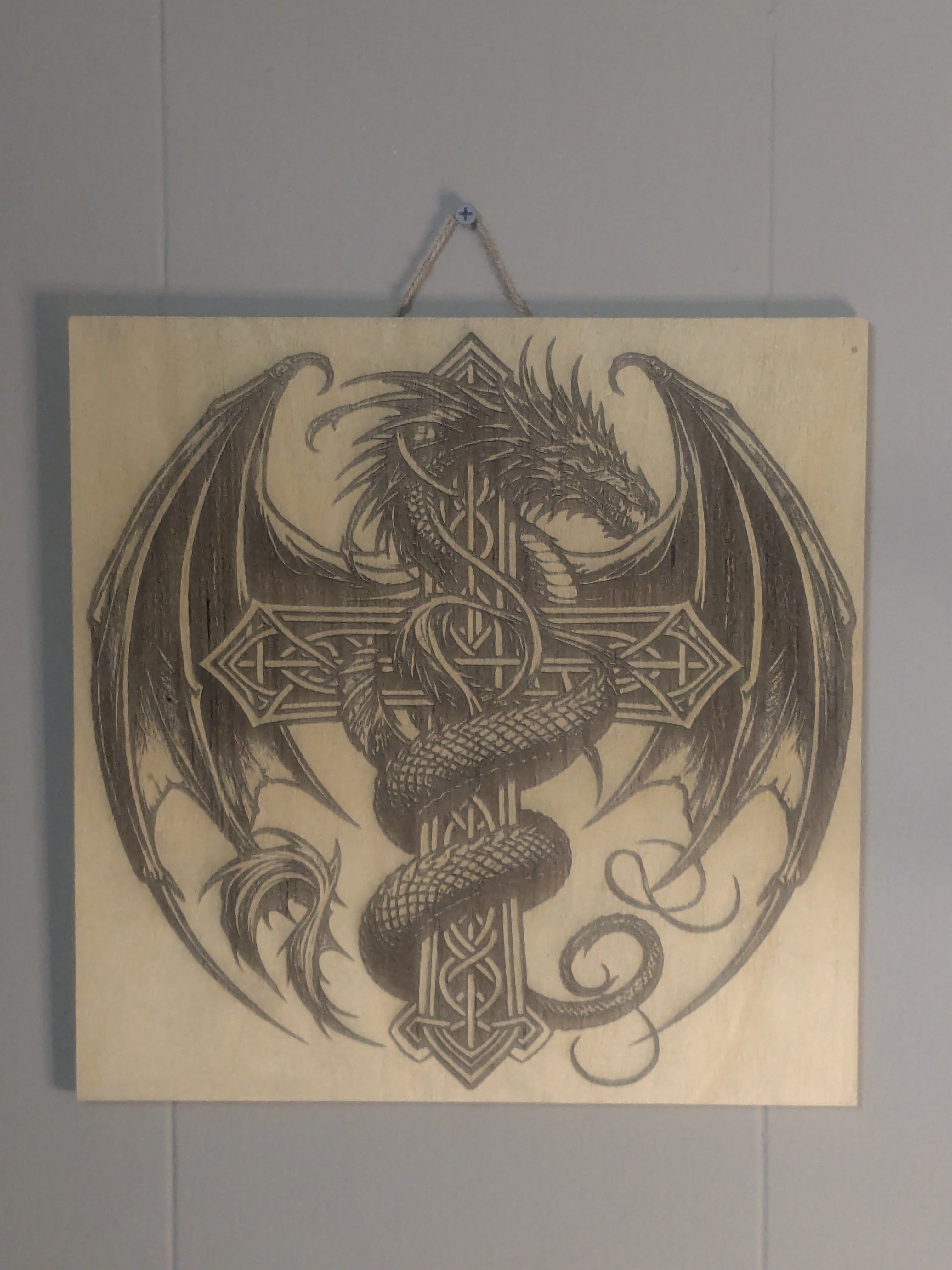 The High Mountain Drake – Grand Dragon Wood-Burned Art