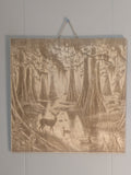 The Buck in the Brake – Cypress Swamp Wood-Burned Art