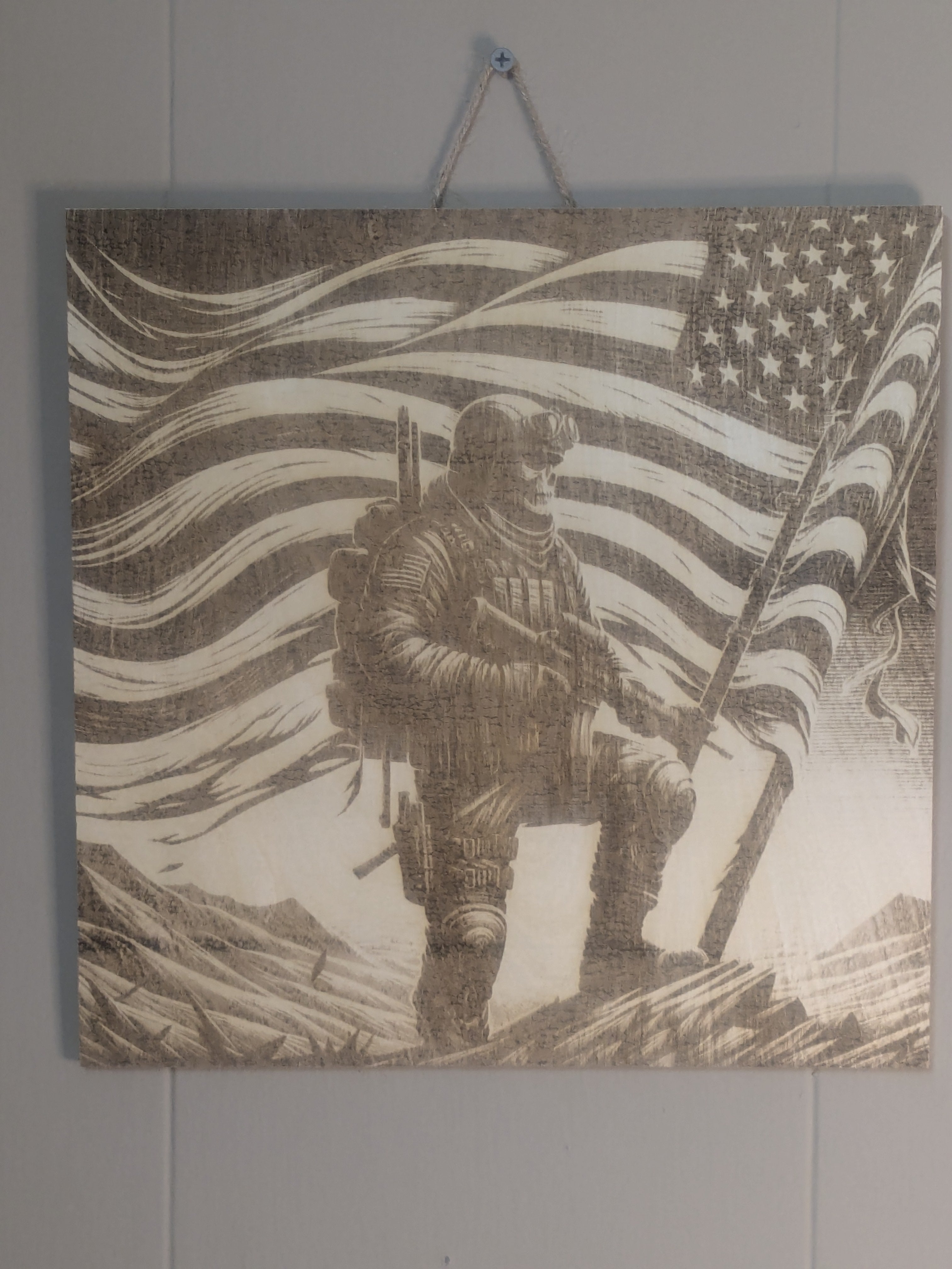 The Guardian – Tactical American Flag Wood Art