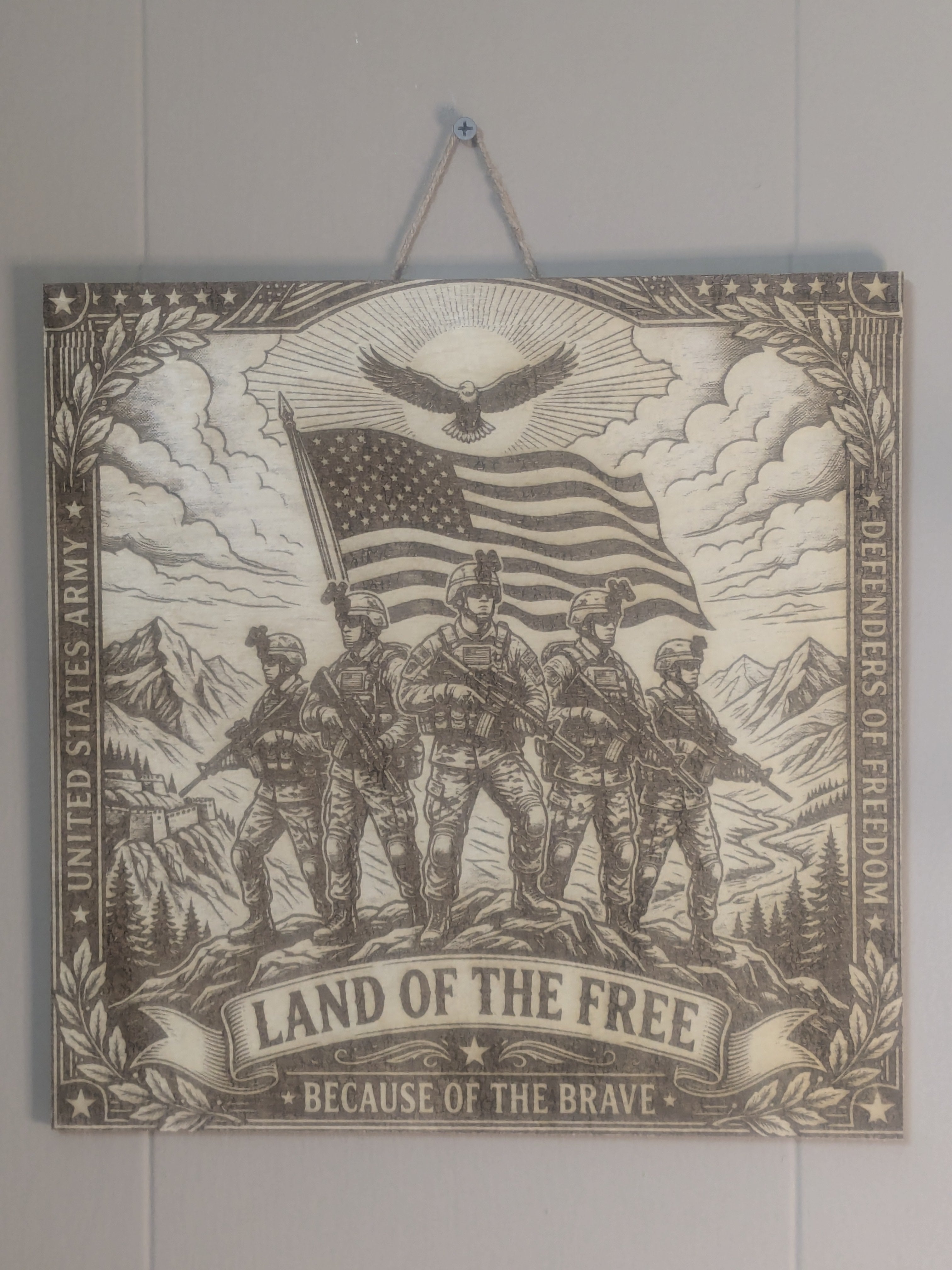 Defenders of Freedom – U.S. Army Tribute Wood Art