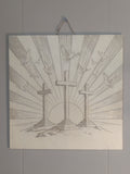 Three Crosses Lacquered Birch Board