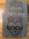 Sacred Heart of Jesus Slate Coasters – Laser Engraved Natural Stone Devotional Set