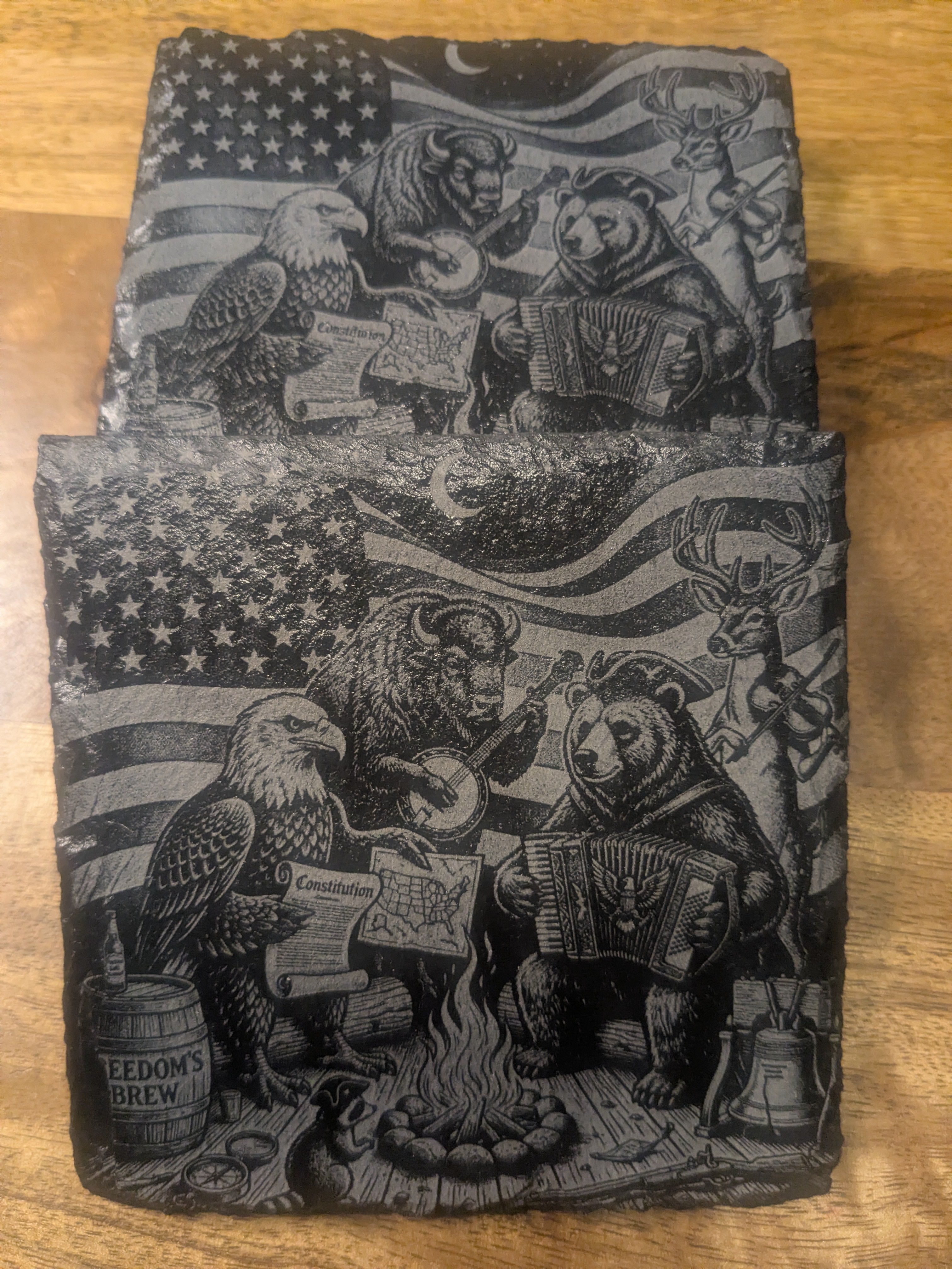 The "Freedom Jam" Slate Coaster Set