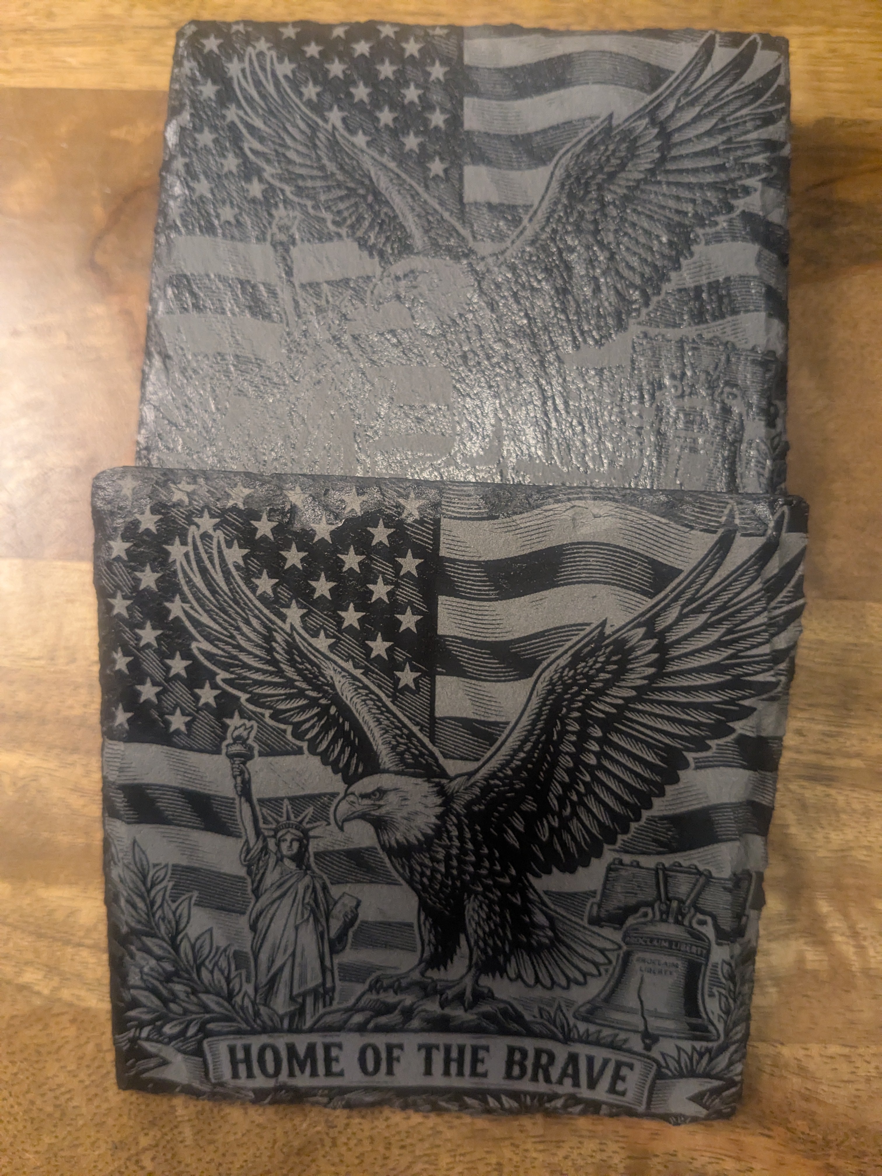 The American Icons Slate Coaster Set