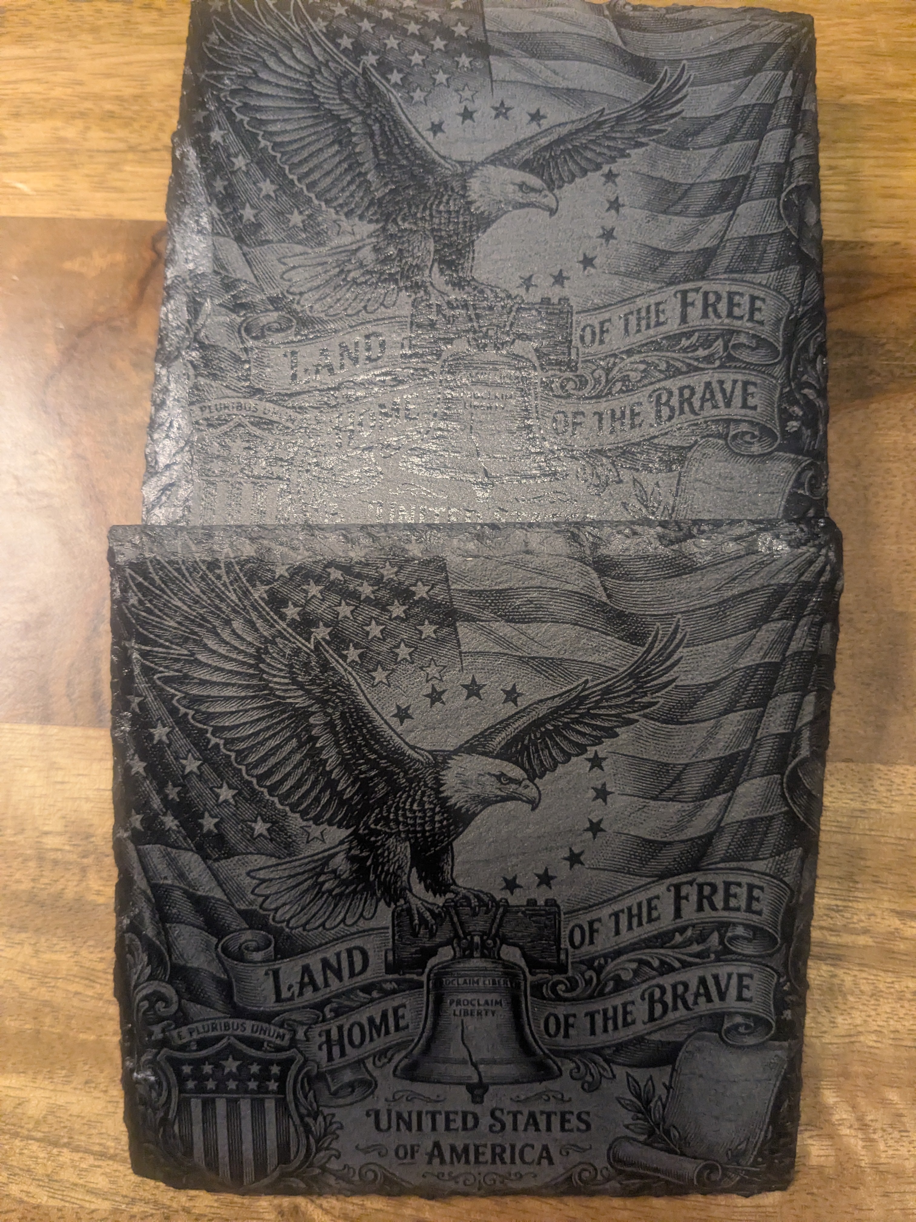 Liberty Slate Coaster Set – Laser-Etched Americana