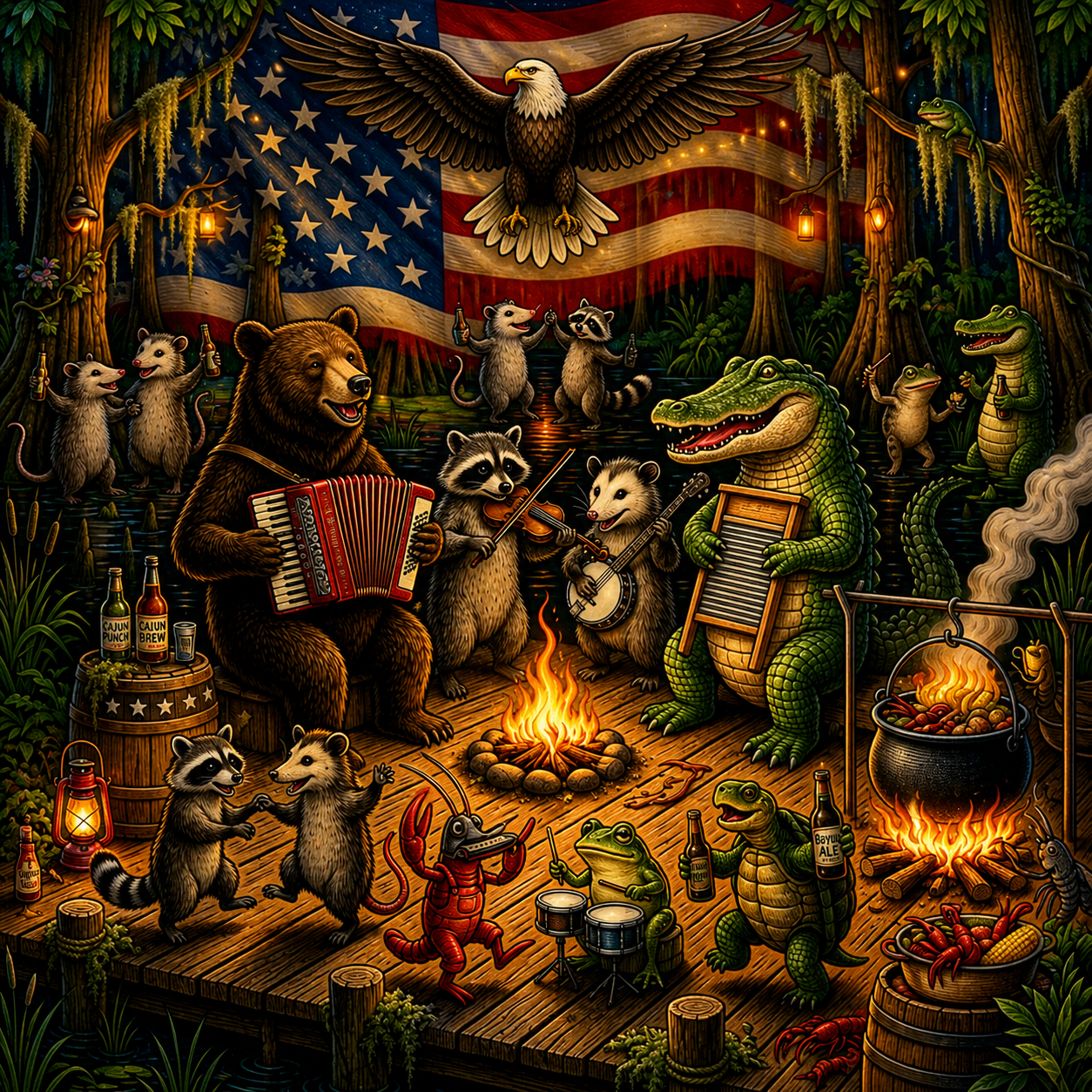 Cajun Bayou Jam Art Print
