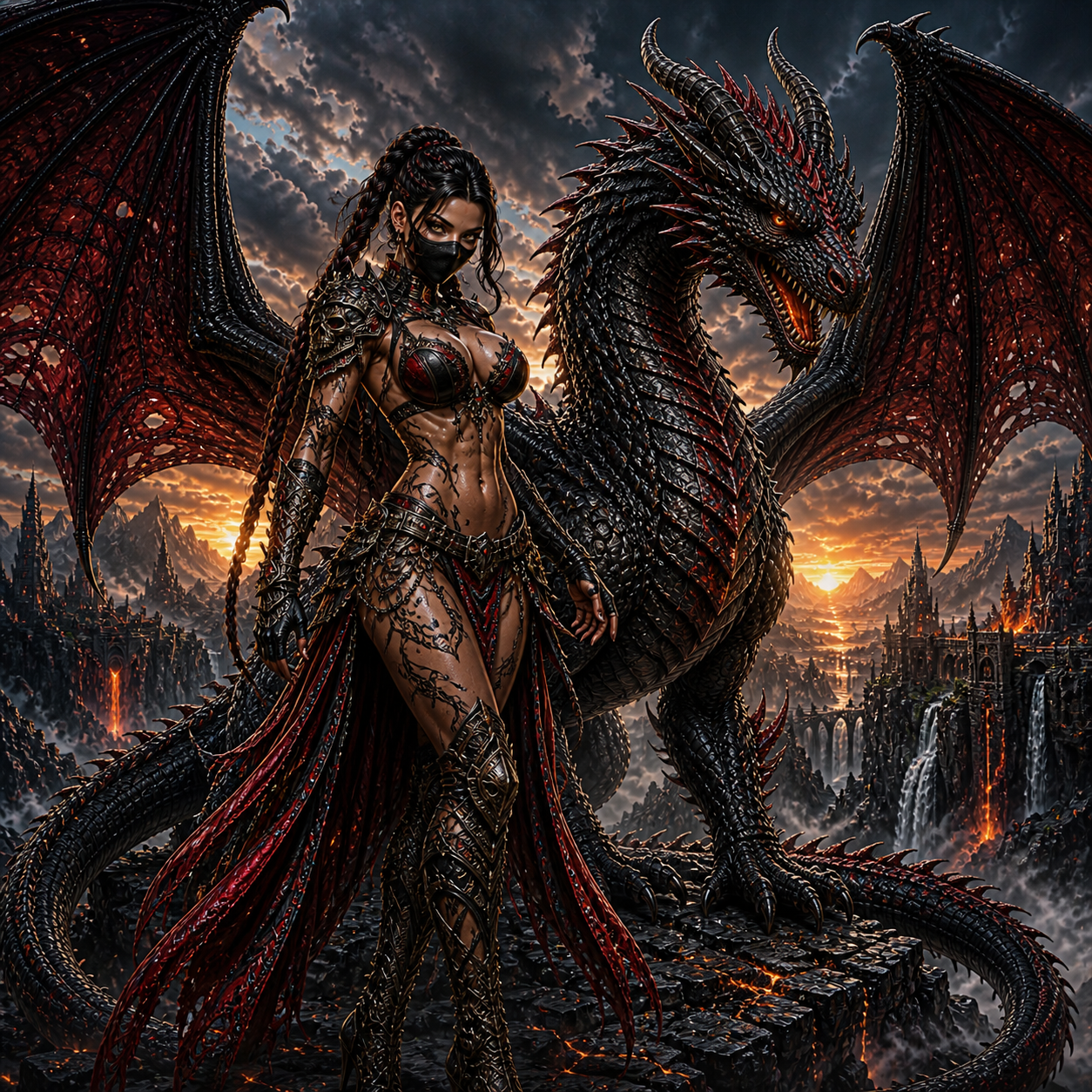 Dark Dragon Warrior Fantasy Art