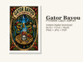 Gator Bayou Printable Wall Art - Cajun Digital Download