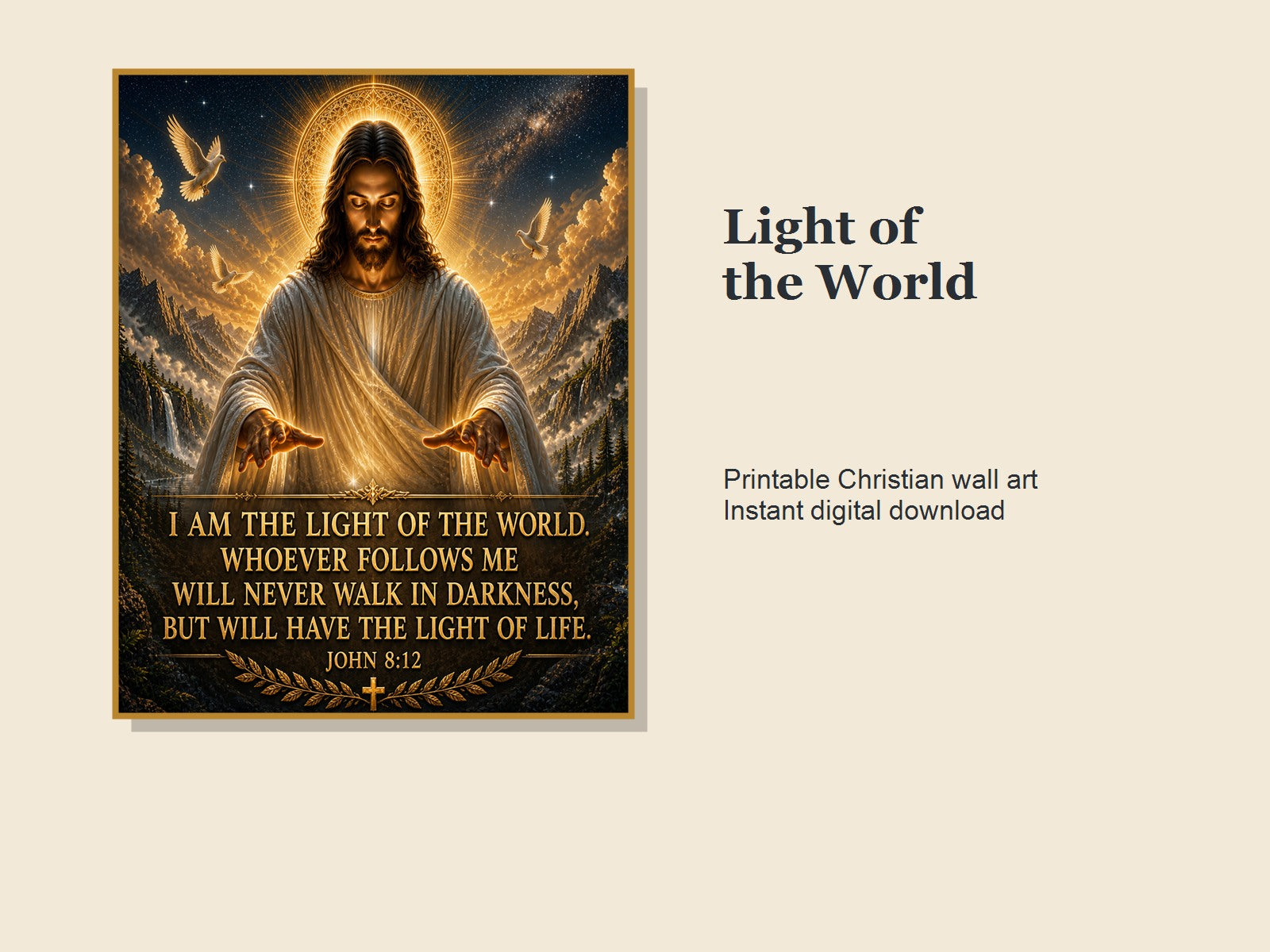 I Am the Light of the World Religious Art Print