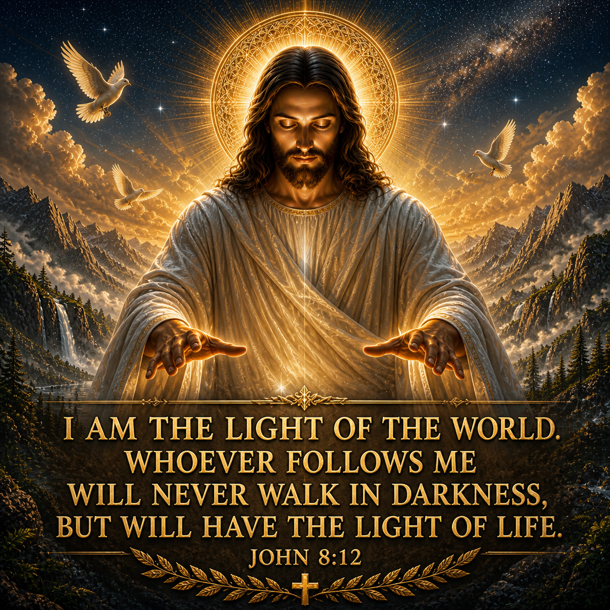 I Am the Light of the World Religious Art Print