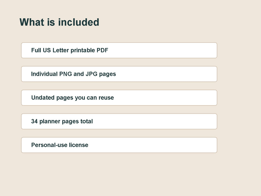 Productivity Planner - Printable Digital Download
