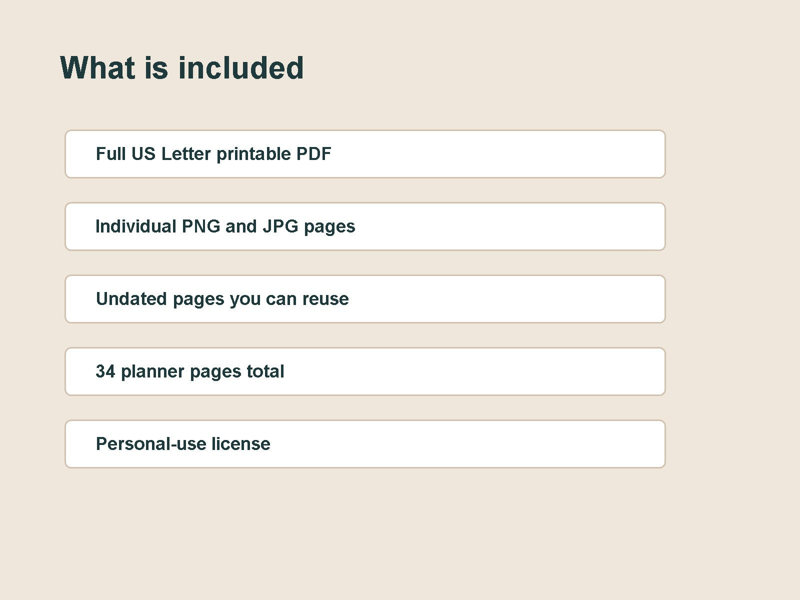 Productivity Planner - Printable Digital Download