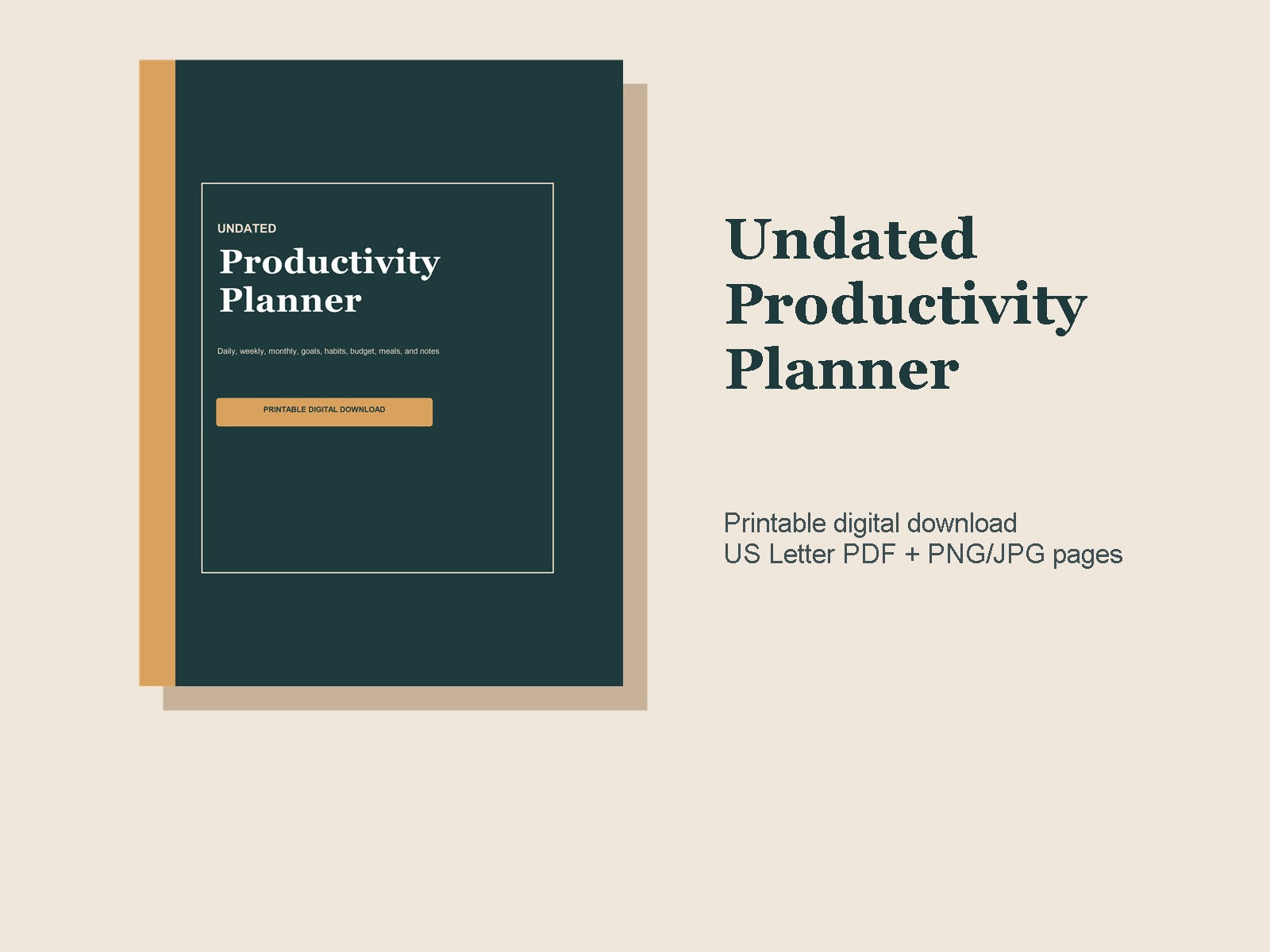 Productivity Planner - Printable Digital Download